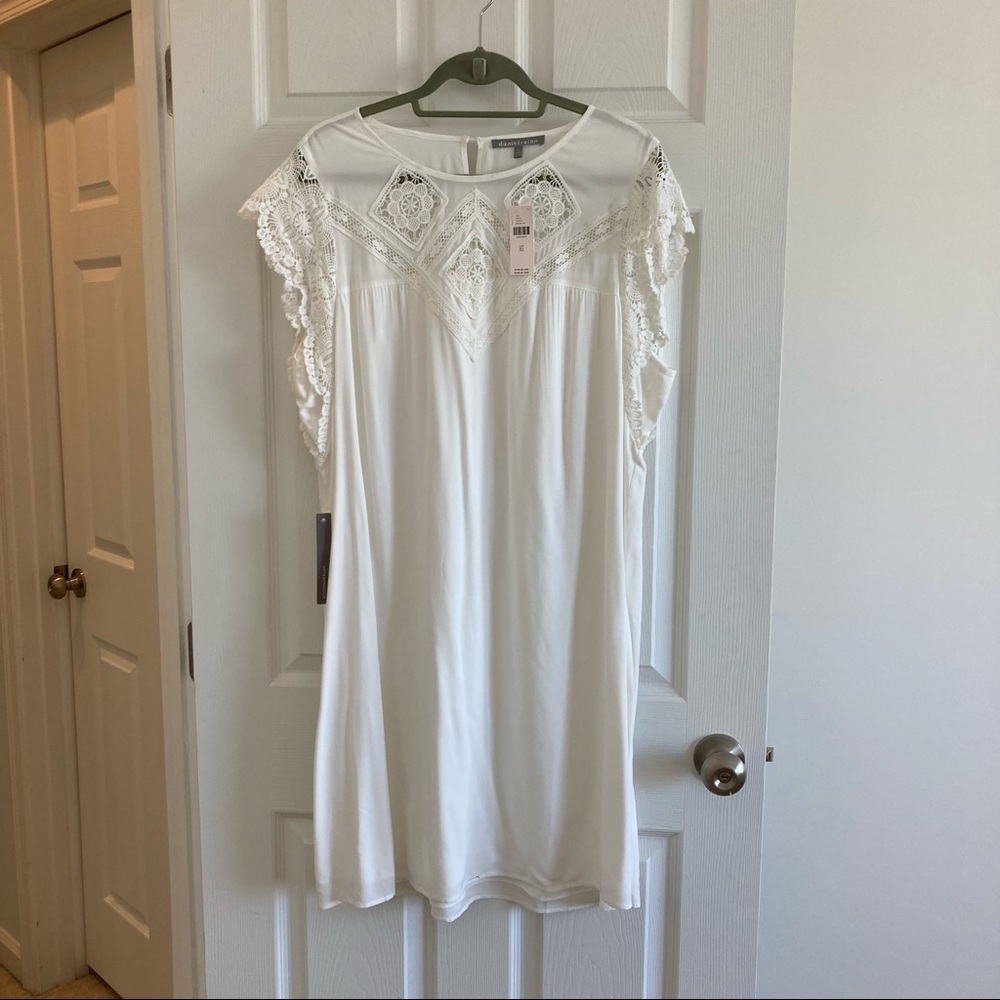COPY - Anthropologie White Lace Melia Mini Dress, size XL
